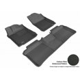 thumbnail image 3 of 3D MAXpider 2013-2018 Fits Toyota Avalon Kagu 1st Row 2nd Row Black Carbon Fiber Embossed Pattern Floor Mat L1TY13001509, 3 of 3