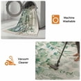 thumbnail image 5 of Teal Eucalyptus Leaves Kitchen Runner Rug 2'x4', Spring Floral Summer Botanical Washable Rug with Tassels, Non Slip Woven Cotton Bathroom Rugs Hallway Carpet for Foyer Bedroom Entry Back Door Decor, 5 of 9