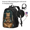 thumbnail image 2 of Cauagu Surreal Meditating Cat Print Travel Laptop with USB Charging Port,Extra Large Backpack College Backpack Business Work Bag Casual Daypack Perfert for Men Women, 2 of 7