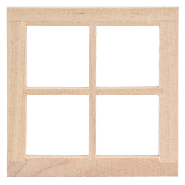 GANAZONO Set De 30 Marcos De Ventana Y Puertas De Madera Para Casa De Muñecas – Tamaño 6,9x6,9 Cm, Acabado En Blanco Marfil, Ideal Para DIY Y Decoración En Miniatura