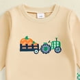thumbnail image 4 of Futezty Toddler Boys Girls Clothes Fall Winter Outfit Sets, Baby Boy Girl Long Sleeve Round Neck Embroidery Elastic Waist 3M 6M 12M 18M 24M 2T 3T 3PCS Everyday, 4 of 6