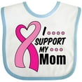 thumbnail image 3 of Inktastic Breast Cancer Awareness I Support My Mom with Pink Ribbon Boys or Girls Baby Bib, 3 of 4
