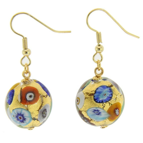 GlassOfVenice Murano Glass Ca D'Oro Earrings - Klimt