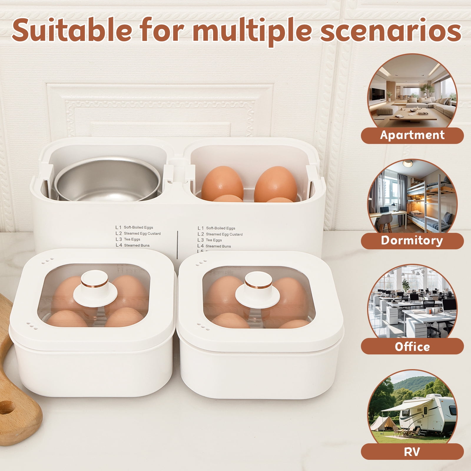 Threns Rapid Egg Cooker Electric 8 Eggs Capacity,Soft,Medium,Hard Boiled,Poacher,Omelet Maker Egg Poacher with Auto Shut-Off and Timer(0.5-9.5H),BPA Free