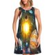 thumbnail image 1 of Fotbe Space Planet Vestido de Verano sin Mangas para Mujer – Vestido Midi Línea A, Estilo Camiseta Floral, Vestido Playero Casual y Fluido, 1 of 7