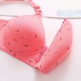 thumbnail image 4 of GPOECD Bras for Women Front Side Buckle Lace Edge Without Steel Ring Seamless Gathering Adjustment Bra Bras for Women Underwire,Watermelon Red,42, 4 of 7