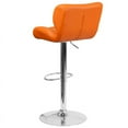 thumbnail image 4 of Tufted Orange Vinyl Adjustable Height Barstool w/ Chrome Base, 4 of 6