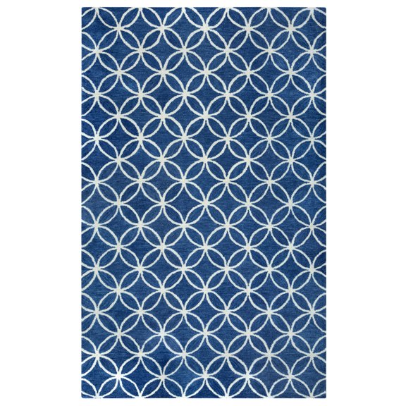 Gatney Rugs Marshall Area Rug OP8120 Blue Trellis Lattice 3' x 5' Rectangle