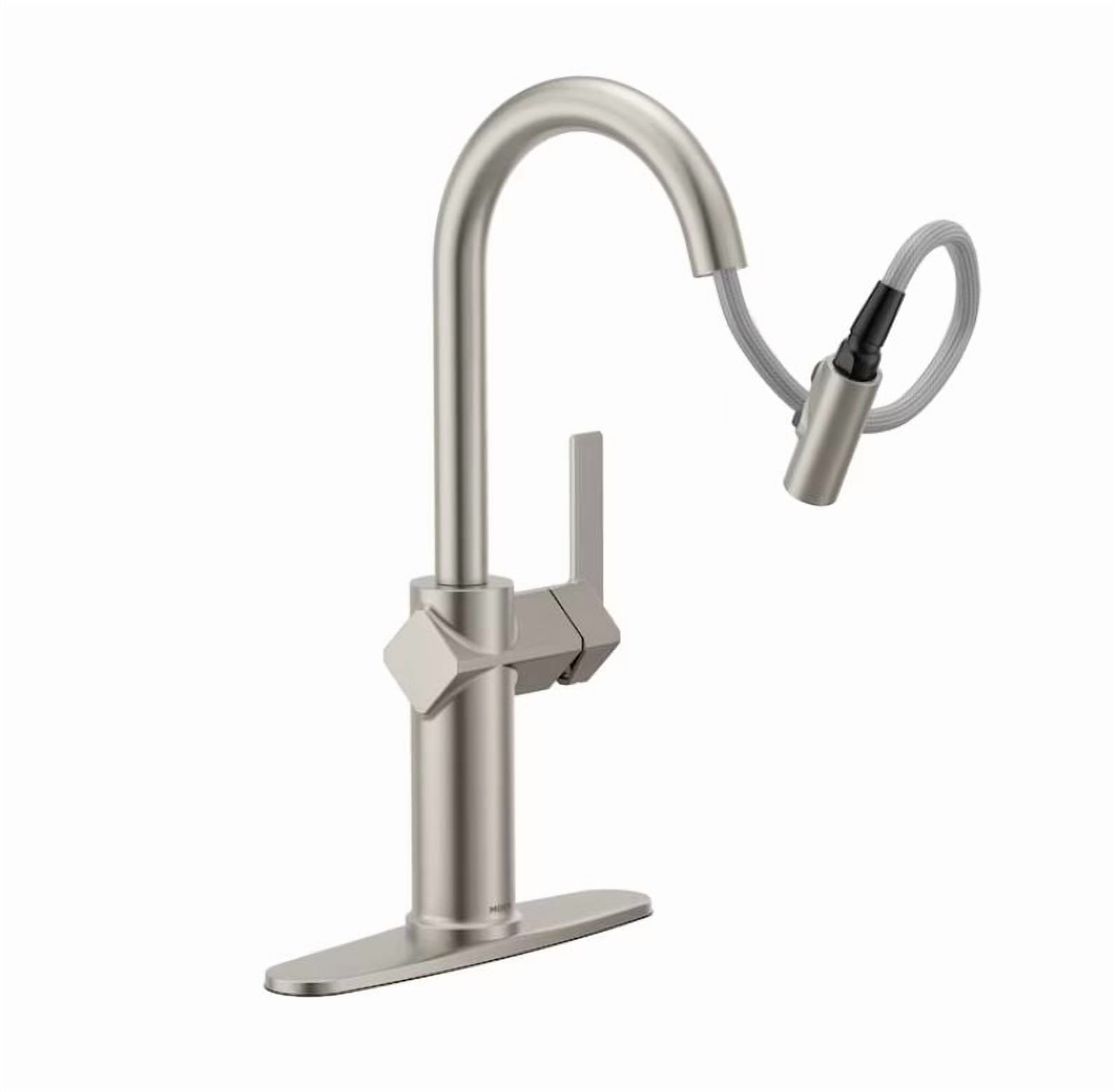 Moen Joric Spot Resist Stainless Single Handle Deck-mount Pull-down Kitchen Faucet with Sprayer (Includes Deck Plate)