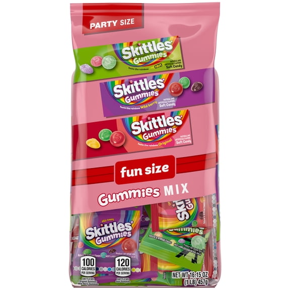 Skittles Gummies Fun Size Variety Assortment, Party Size, 16.15 oz Bag