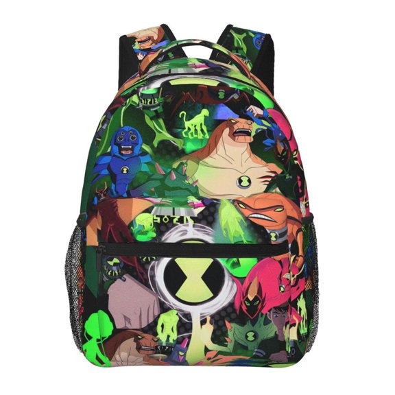 Ben 10 Backpacks Cute Cartoon Casual School Laptop Bag, College Students Bookbag Computer Bag for Travel Hiking Work