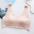 thumbnail image 2 of Wuxian Little Girls Bras For Older Girls Teen In Primary And Junior High Schools Thin Seamless Bra Breathing Comfort Soft Solid Color Bra,Pink, 2 of 4
