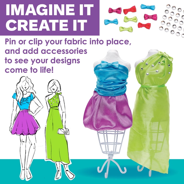 green emerald velvet dress DIY Fashion Design Studio Kit for Kids main image 1