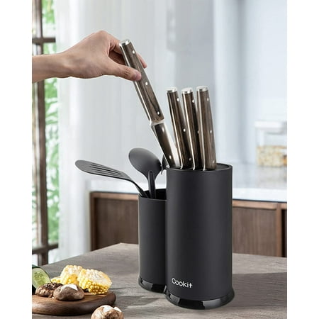 

Knife Block Cookit kitchen Universal Knife Holder without Knives Detachable Knife Storage with Scissors Slot Space Saver Multi-function Knife Utensil Organizer