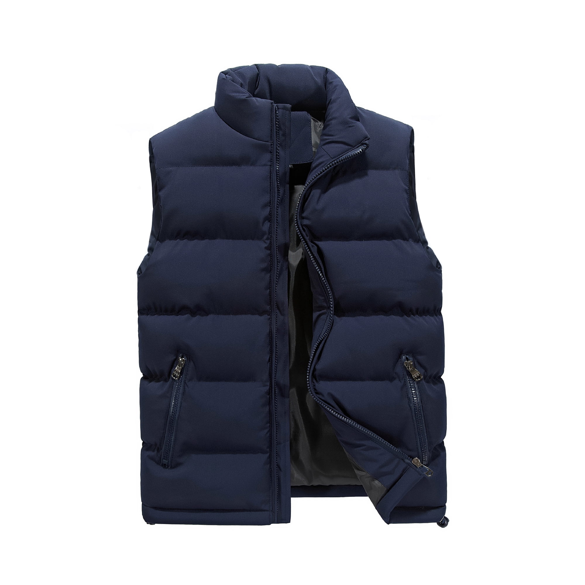 Bellella Mens Winter Warm Coats Full Zip Waistcoat Sleeveless Jacket Vest Regular Fit Puffer Outwear Men Coat Blue L