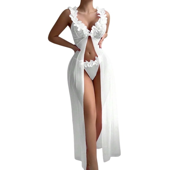 Sexy Lingerie for Women's Long Strapless Maxi Dress with Netting and Lace Back for Pure Desire Style Lingerie Skirt