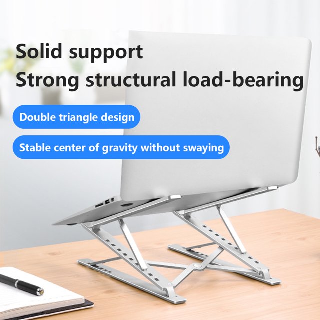 Foldable Laptop Holder Adjustable Height Ergonomic Notebook Tablets Typing Gaming Table Stand PC Lifter Household Office Gifts Silver