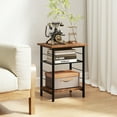 thumbnail image 2 of Gymax 3-Tier Side End Table w/ Adjustable Mesh Shelf Narrow Nightstand, 2 of 10