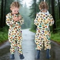thumbnail image 4 of Ticikt Kids Toddler Rain Suit for Boys Girls One Piece Hoodie Zipper Cartoon Waterproof Coverall Rain Jacket 1-10 Years,Color:Beige,Size:1-3 Years, 4 of 8