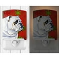 thumbnail image 2 of Caroline's Treasures LH9319CNL Bulldog English Red and Green Snowflakes Holiday Christmas Ceramic Night Light, 6x4x3",, 2 of 2