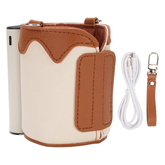 BOKYAN Portable Milk Bottle Heat Keeper Sleeve – 21‑Gear Smart Temperature Control, Digital Display, Rechargeable, PU Safety Cover