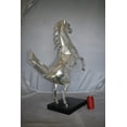 thumbnail image 3 of Nifao Modern Textiled Ferrari Horse Silver Finish Bronze Statue – Home Decor Sculpture, 30"L x 11"W x 38"H, 3 of 12