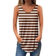 thumbnail image 3 of SROBPTY Womens Casual ‌Tunic, Tank Tops for Women, Women's V Neck Print Curved Hem Sleeveless Casual Tank Top Wine,L, 3 of 5