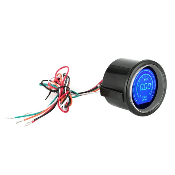 52mm Speedometer Rpm Gauge 2in LCD Digital Tachometer RPM Display Red Blue Light For EVO Series Universal For 12V Car