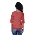 thumbnail image 3 of Moomaya Womens Cotton Peplum Top V-Neck Cotton Tunic Ethnic Blouse, 3 of 7