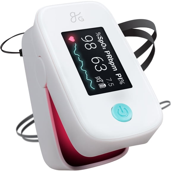 Greater Goods Fingertip Pulse Oximeter - SpO2, Pulse Rate & Perfusion Index Monitor, LED Display, Sports, Fitness & Travel