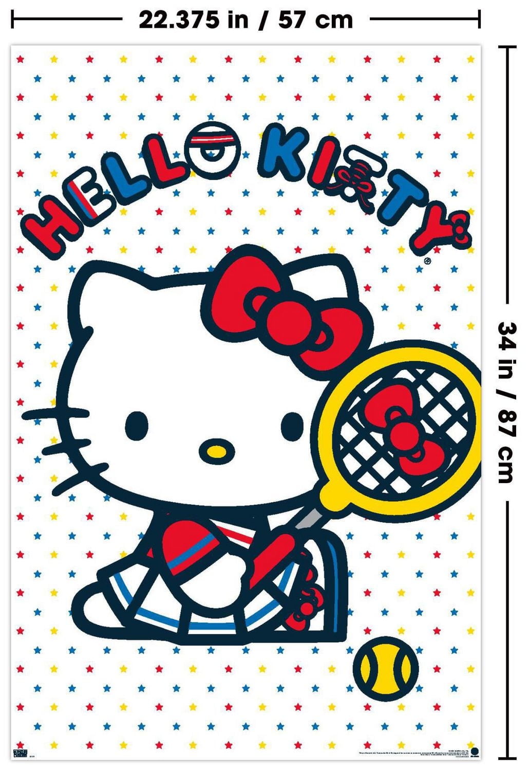 Hello Kitty and Friends: 21 Sports - Kitty Tennis Wall Poster, 22.375" x 34"