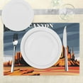 thumbnail image 3 of Ambesonne American Place Mats Set of 4, Cartoon Grand Canyon, Standard Size, Blue Orange, 3 of 6