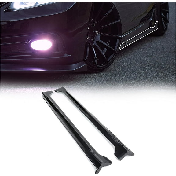 KOJEM Side Skirt Extension Replacement Compatible with 2012-2015 Honda Civic 4DR Sedan Rocker Panels Guard Spoiler Body Kit Black ABS