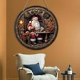 thumbnail image 4 of Letrero De Madera Con Corona Navideña De Papá Noel Letrero Redondo De Madera Para Colgar Decoraciones Navideñas Para El Hogar Letrero Para Colgar En La Puerta O La Pared, 4 of 8