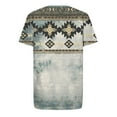 thumbnail image 4 of Men's Western Aztec Crewneck T Shirt Ethnic Totem Graphic Summer Tee Tops Casual Short Sleeve Workout Shirts, 4 of 4