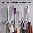 thumbnail image 2 of Punch-free Movable Broom Organizer with Hanger Buckle Clip Design and ABS Wall Mount for Garden Tools, 2 of 8