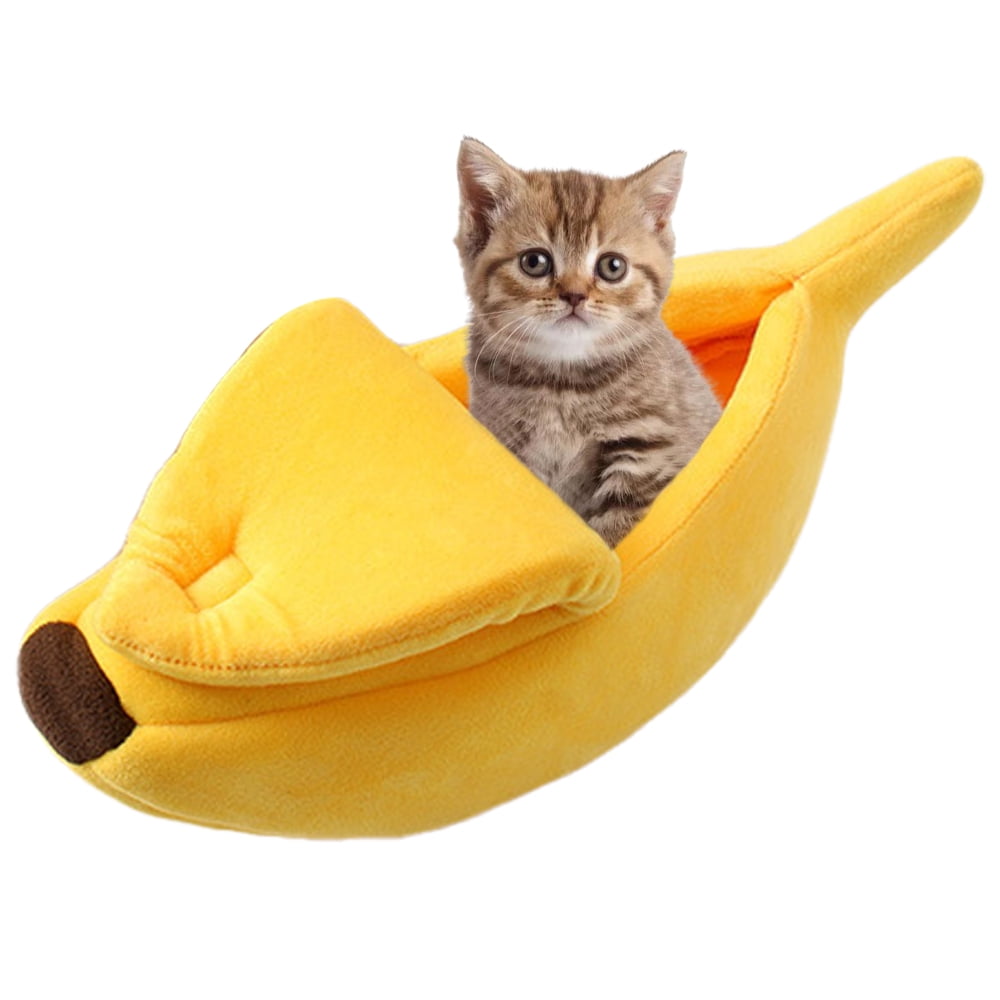 Ugerlov Cute Banana Cat Bed House , Christmas Pet Bed Soft Warm Cat