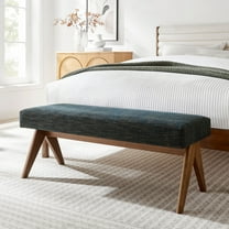 Modway Lyra 47" Fabric Upholstered Bench in Azure