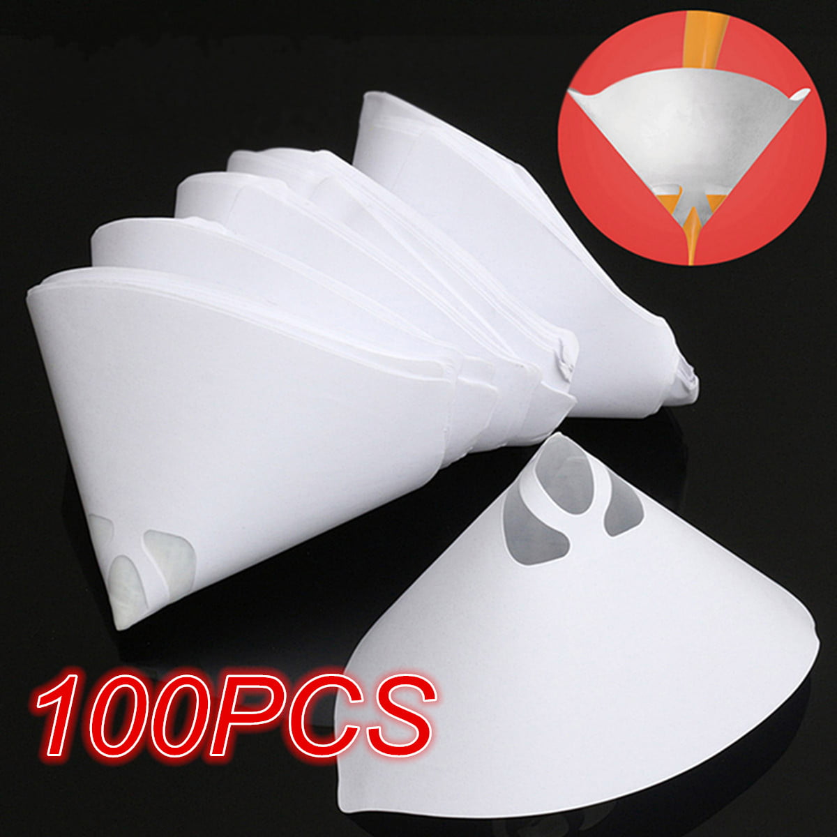 100 PAPER AND NYLON MESH FINE PAINT STRAINER FILTER CONES STRAINING