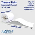 thumbnail image 4 of Alliance Receipt Paper Rolls Thermal 4 x 81, 48G Heavyweight, 3/4 Inch Core, BPA Free, 36 Roll Case, 4 of 10