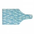 thumbnail image 1 of Blue Cutting Board, Clear Summer Sky Pattern with Clouds Dotted Background Cartoon Style Design, Decorative Tempered Glass Cutting and Serving Board, Wine Bottle Shape, Sky Blue White, by Ambesonne, 1 of 1
