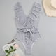 thumbnail image 3 of Bikini de traje de baño sexy con lazo de flash de vendaje de una pieza con cuello en V para mujer informal a la moda Fridja  nalpqowj54412, 3 of 5