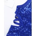 thumbnail image 3 of Raenseen Kids Girls' Fashion Sequins Sleeveless Halter Neck Gymnastics Leotard Fancy Cutouts Dance Blue 12, 3 of 8