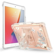 i-Blason Halo Case for iPad 9th/8th/7th Generation, iPad 10.2 (2021/2020/2019 Release), Slim Clear Protective Cases with Built-in Kickstand & Inner TPU Bumper (Butterfly)