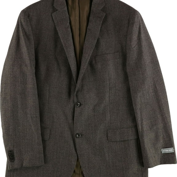 Michael Kors Mens Classic Fit Two Button Blazer Jacket, Brown, 44 Long