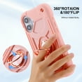 thumbnail image 4 of Allytechgroup Military-Grade Phone Case for Apple iPhone 16 Plus, Heavy Duty iPhone 16 Plus Cover with 360° Ring Kickstand, Shockproof TPU+PC Bumper, Raised Edges, Drop Protection, Rosegold, 4 of 6