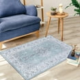 thumbnail image 7 of GlowSol 3'x5' Traditional Vintage Area Rug Stain Resistant Non-Slip Rug Floral Print Carpet Floor Mat for Bedroom Living Room, Blue, 7 of 7