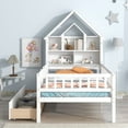 Bellemave Twin Toddler Bed with House Shaped Bookcase Headboard and