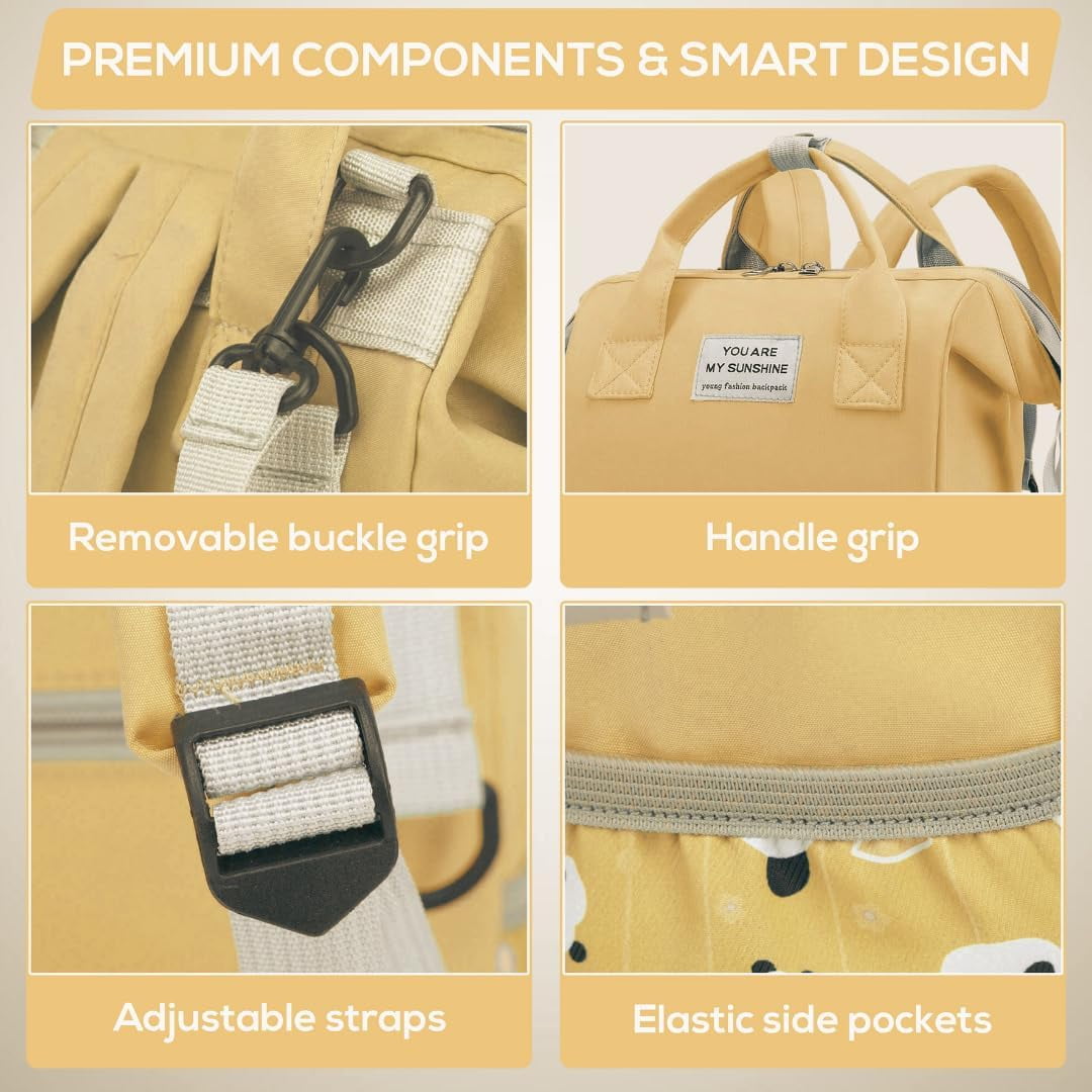 Diaper Bag Backpack for Moms - Diaper Bag Backpack for Girl - Multi-Function Diaper Bags for Baby Girl - Waterproof Baby Bag for Mom whit Insulated Pockets & Stroller Straps.