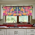 thumbnail image 3 of Yayeee Kitchen Curtains Tier Set of 2 Light Filtering 57"x24" Over Sink Window Panels, Art Map, 3 of 7